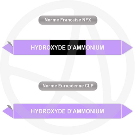 Repérage de tuyauterie Hydroxyde d'ammonium reperage marqueur tuyauterie vinyle