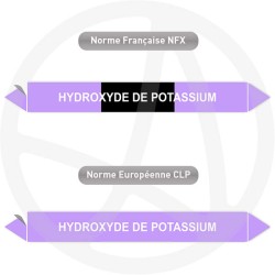 Repérage de tuyauterie hydroxyde de potassium reperage marqueur tuyauterie vinyle