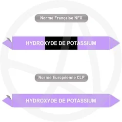 Repérage de tuyauterie hydroxyde de potassium reperage marqueur tuyauterie vinyle