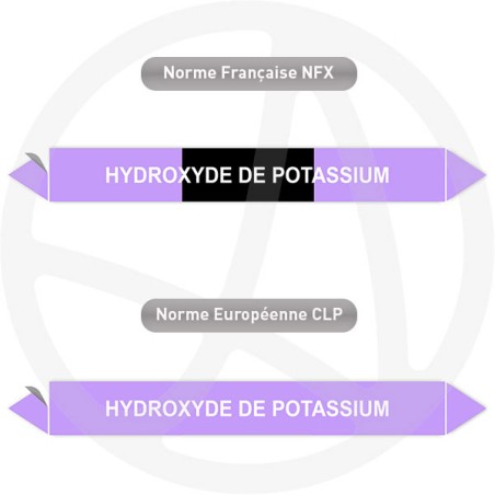 Repérage de tuyauterie hydroxyde de potassium reperage marqueur tuyauterie vinyle
