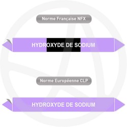 Repérage de tuyauterie Hydroxyde de sodium reperage marqueur tuyauterie vinyle