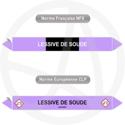 Repérage de tuyauterie Lessive de soude reperage marqueur tuyauterie vinyle