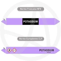 Repérage de tuyauterie Potassium reperage marqueur tuyauterie vinyle