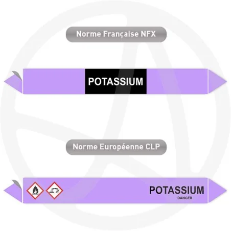 Repérage de tuyauterie Potassium reperage marqueur tuyauterie vinyle