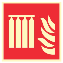 Pictogramme incendie Système fixe d'extincteurs d'incendie en série F008 - Photoluminescent
