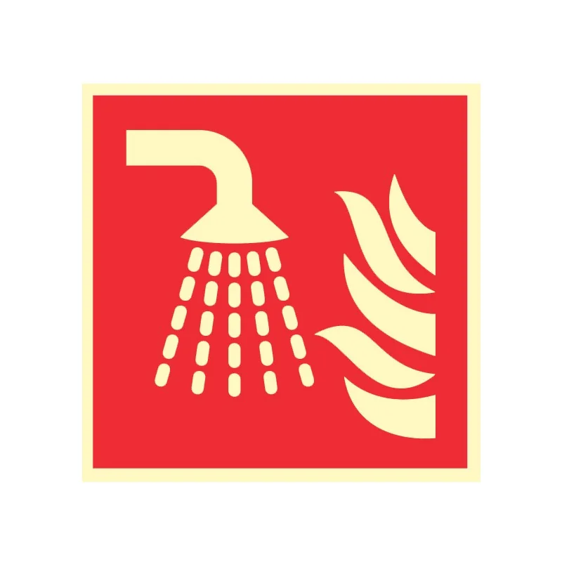Pictogramme incendie Système d'extinction d'incendie par brouillard d'eau F011 - Photoluminescent