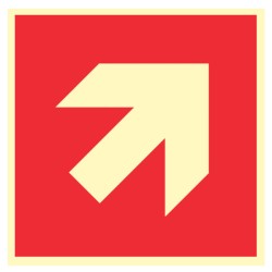 Pictogramme incendie Flèche directionelle 45° droite A045R - Photoluminescent