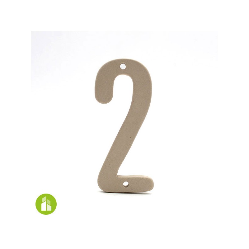 Numéro de logement - céramique beige