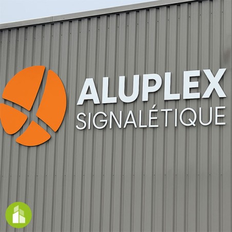 Lettre découpée en Dibond blanc recyclé