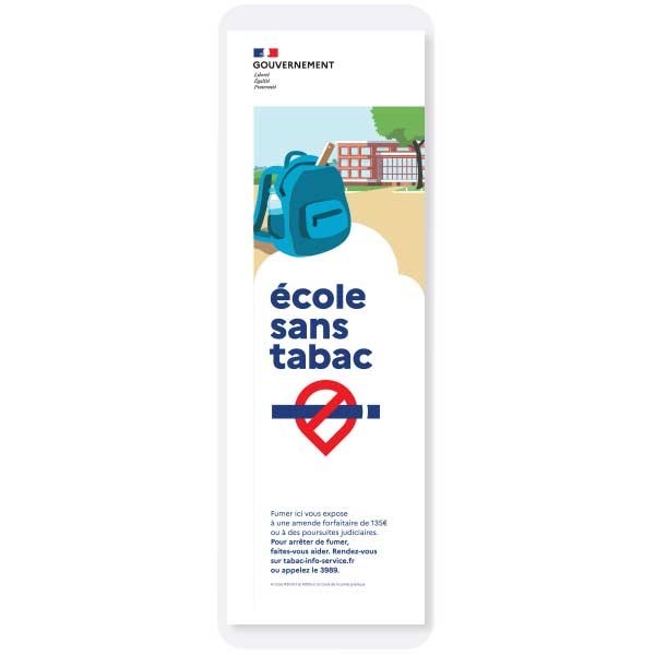 panneau réglementaire école sans tabac