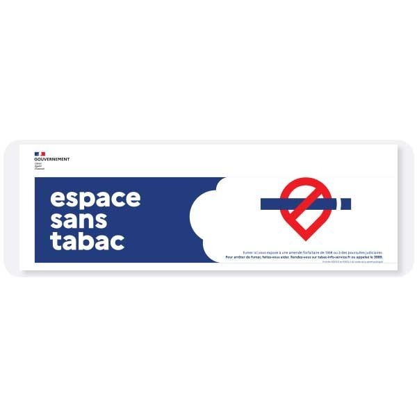 Espaces sans tabac - panneau officiel extérieur, formats A5 à A3 et grand format
