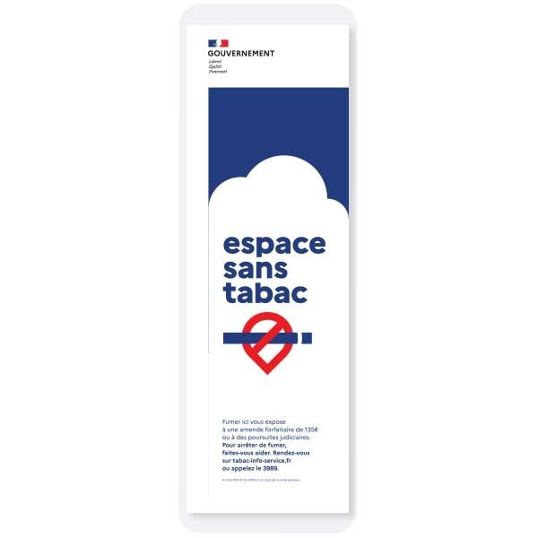 Espaces sans tabac - panneau officiel extérieur, formats A5 à A3 et grand format