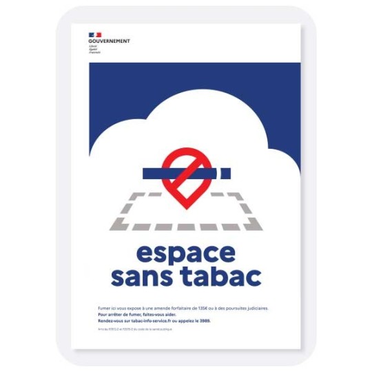 Périmètre 10m sans tabac - panneau officiel extérieur, formats A5 à A3 et grand format