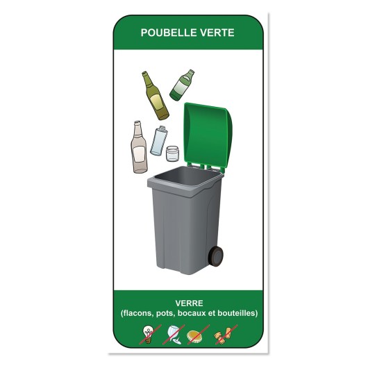 Mémo tri poubelle verte – Tri du verre | Aluplex Signalétique
