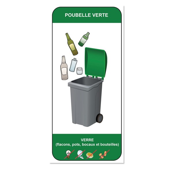 Mémo tri poubelle verte – Tri du verre | Aluplex Signalétique