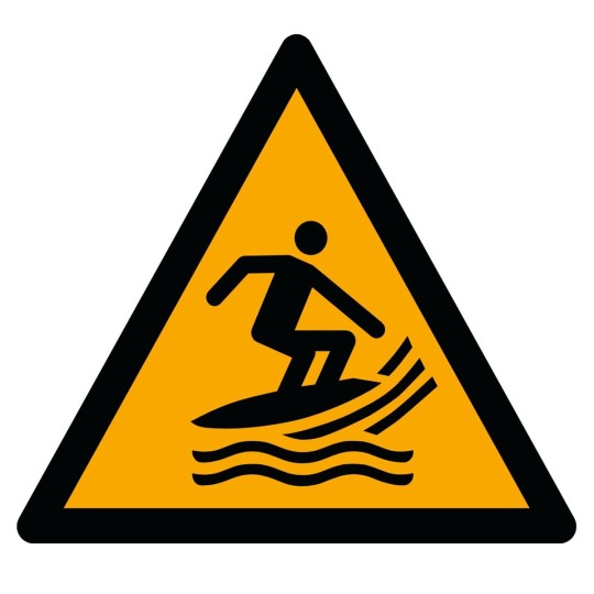 Zone de pratique du surf ISO 7010 – Panneau de danger aquatique