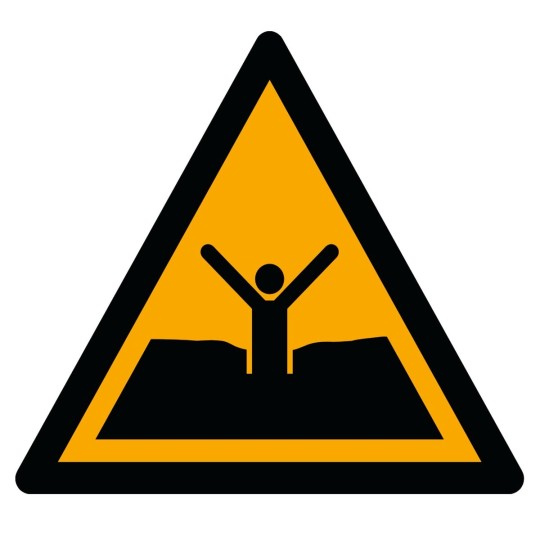 Sables mouvants ou vase IS 7010 – Panneau de danger chute / enlisement