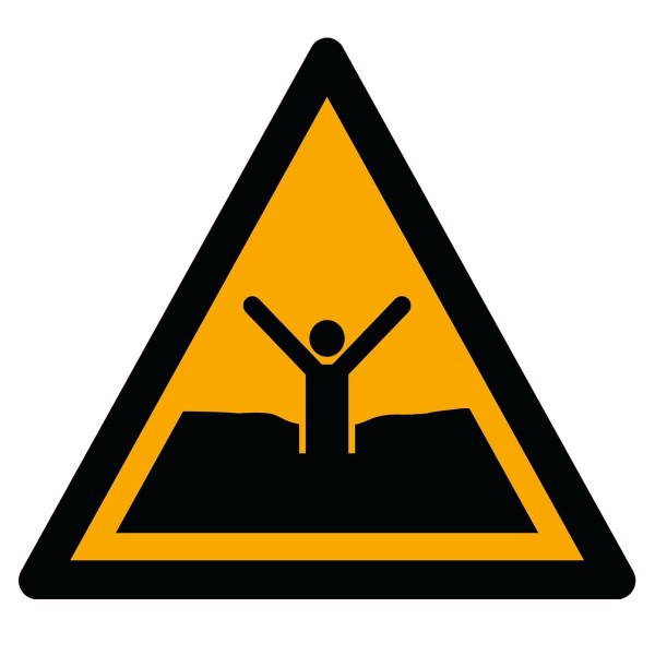 Sables mouvants ou vase IS 7010 – Panneau de danger chute / enlisement