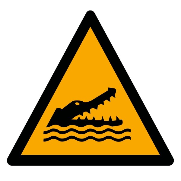 Présence d’alligators, caïmans ou crocodiles ISO 7010 – Panneau de danger animal