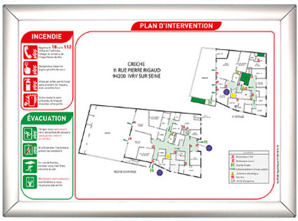 plan d'intervention ERP facilitant l'action des sapeurs-pompiers et l'accès aux moyens de secours