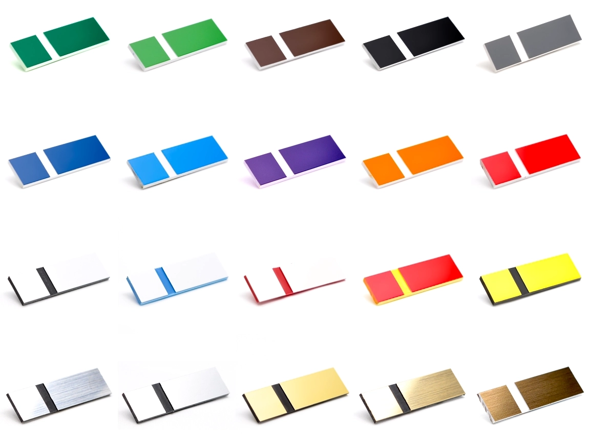 Nuancier des 21 coloris Gravoply pour étiquette de câble gravée laser 2 lignes