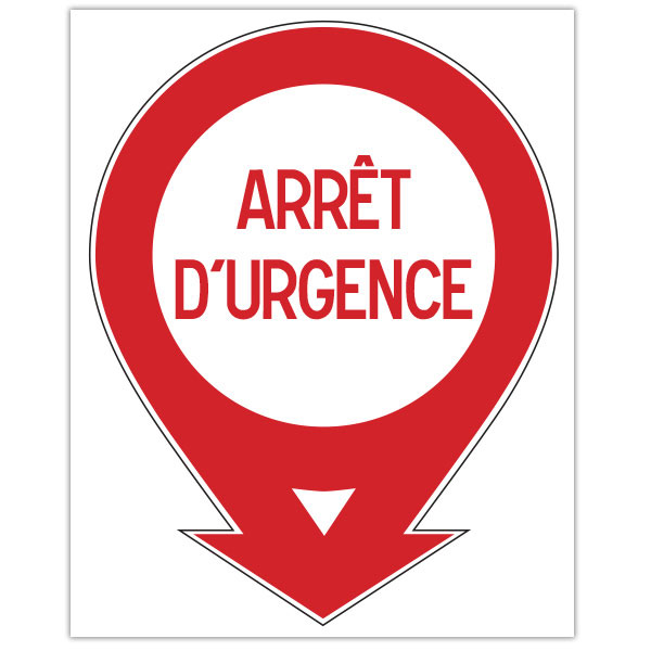 plaque de consigne d'arrêt d'urgence pour la coupure de l'alimentation des bornes de recharge