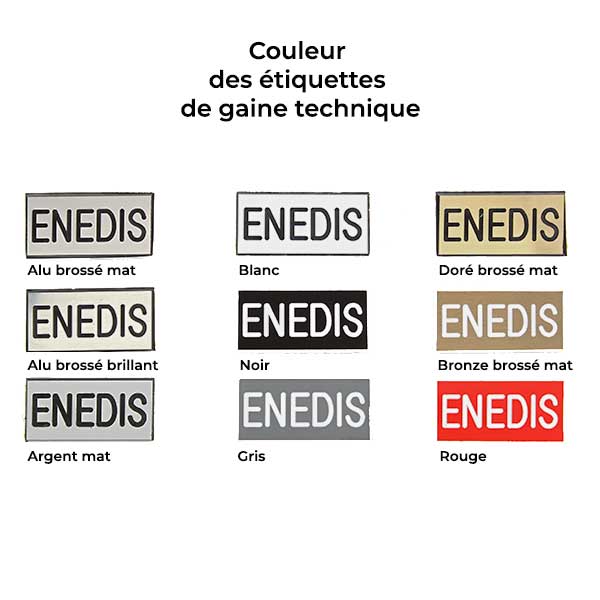 couleurs des etiquettes de gaine technique par type de reseau