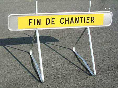 panneau de fin de chantier