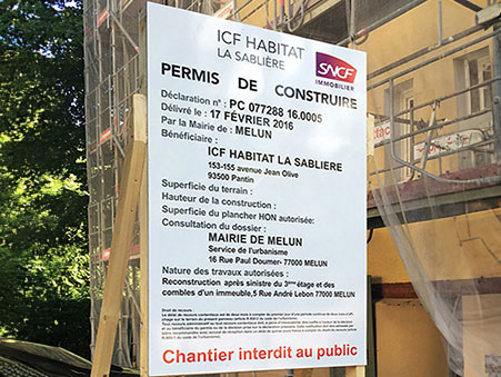 panneau de chantier