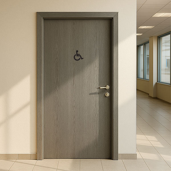 pictogramme PMR découpé posé dans un établissement recevant du public