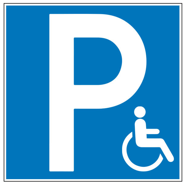 pictogramme de place de parking réservée aux personnes à mobilité réduite